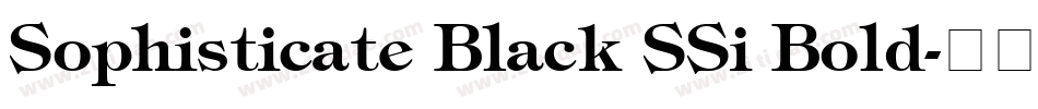Sophisticate Black SSi Bold字体转换